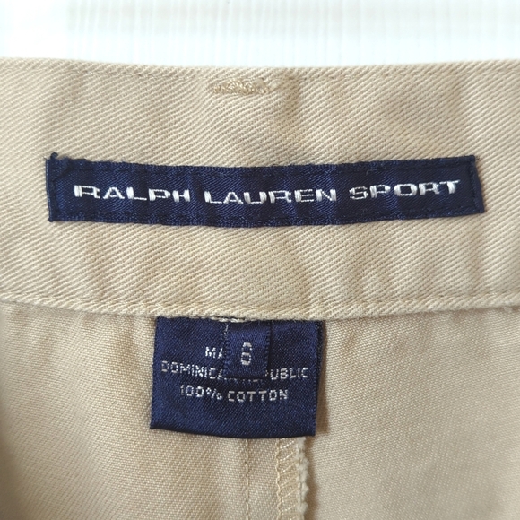 Ralph Lauren Sport Y2K Vintage High Waist Straight Leg Chino Capri Pants Beige 6 - Picture 9 of 15
